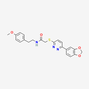 2-((6-(benzo[d][1,3]dioxol-5-yl)pyridazin-3-yl)thio)-N-(4-methoxyphenethyl)acetamide