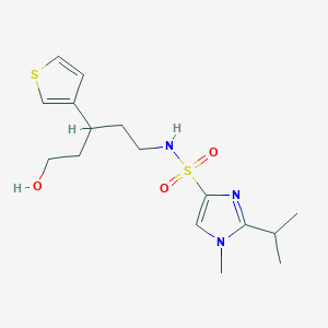 N-(5-hydroxy-3-(thiophen-3-yl)pentyl)-2-isopropyl-1-methyl-1H-imidazole-4-sulfonamide