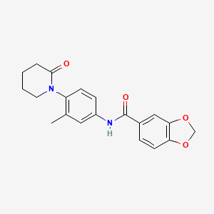 N-[3-methyl-4-(2-oxopiperidin-1-yl)phenyl]-1,3-benzodioxole-5-carboxamide