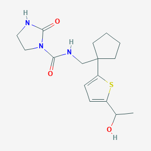 N-((1-(5-(1-hydroxyethyl)thiophen-2-yl)cyclopentyl)methyl)-2-oxoimidazolidine-1-carboxamide
