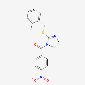 [2-[(2-Methylphenyl)methylsulfanyl]-4,5-dihydroimidazol-1-yl]-(4-nitrophenyl)methanone