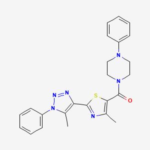 (4-methyl-2-(5-methyl-1-phenyl-1H-1,2,3-triazol-4-yl)thiazol-5-yl)(4-phenylpiperazin-1-yl)methanone