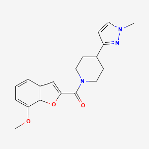 (7-methoxybenzofuran-2-yl)(4-(1-methyl-1H-pyrazol-3-yl)piperidin-1-yl)methanone