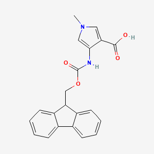 molecular formula C21H18N2O4 B3003231 4-(9H-Fluoren-9-ylmethoxycarbonylamino)-1-methylpyrrole-3-carboxylic acid CAS No. 2287279-32-5