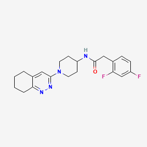 molecular formula C21H24F2N4O B3003255 2-(2,4-difluorophenyl)-N-[1-(5,6,7,8-tetrahydrocinnolin-3-yl)piperidin-4-yl]acetamide CAS No. 2034503-28-9
