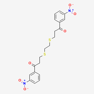 molecular formula C20H20N2O6S2 B3003264 1-(3-Nitrophenyl)-3-[(2-{[3-(3-nitrophenyl)-3-oxopropyl]sulfanyl}ethyl)sulfanyl]-1-propanone CAS No. 882748-96-1