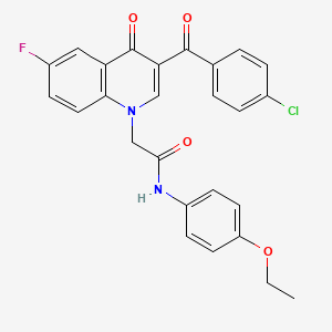 molecular formula C26H20ClFN2O4 B3003386 2-[3-(4-chlorobenzoyl)-6-fluoro-4-oxo-1,4-dihydroquinolin-1-yl]-N-(4-ethoxyphenyl)acetamide CAS No. 866341-86-8
