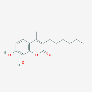 molecular formula C16H20O4 B3003422 3-hexyl-7,8-dihydroxy-4-methyl-2H-chromen-2-one CAS No. 924775-32-6