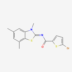 molecular formula C15H13BrN2OS2 B3003448 (Z)-5-bromo-N-(3,5,7-trimethylbenzo[d]thiazol-2(3H)-ylidene)thiophene-2-carboxamide CAS No. 851080-66-5