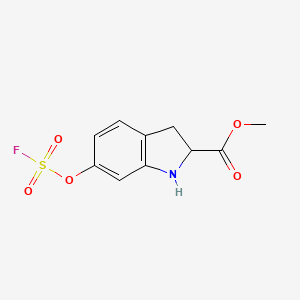 molecular formula C10H10FNO5S B3003543 Methyl 6-fluorosulfonyloxy-2,3-dihydro-1H-indole-2-carboxylate CAS No. 2411194-63-1