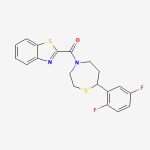 molecular formula C19H16F2N2OS2 B3003614 Benzo[d]thiazol-2-yl(7-(2,5-difluorophenyl)-1,4-thiazepan-4-yl)methanone CAS No. 1705353-48-5