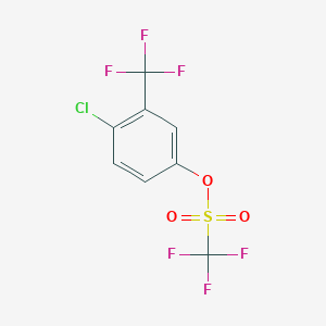 molecular formula C8H3ClF6O3S B3003653 4-Chloro-3-(trifluoromethyl)phenyl trifluoromethanesulphonate CAS No. 1446016-91-6