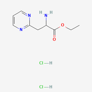 molecular formula C9H15Cl2N3O2 B3003656 Ethyl 2-amino-3-(pyrimidin-2-yl)propanoate dihydrochloride CAS No. 2244592-57-0