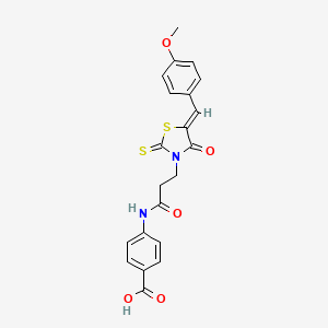 (Z)-4-(3-(5-(4-methoxybenzylidene)-4-oxo-2-thioxothiazolidin-3-yl)propanamido)benzoic acid