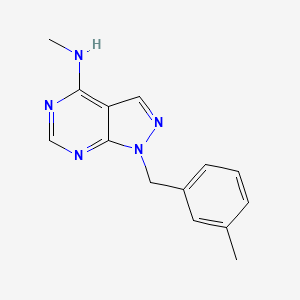 N-methyl-1-[(3-methylphenyl)methyl]-1H-pyrazolo[3,4-d]pyrimidin-4-amine