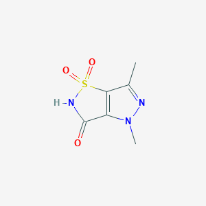 molecular formula C6H7N3O3S B3003746 4,6-dimethyl-2H,3H,4H-1lambda6-pyrazolo[3,4-d][1,2]thiazole-1,1,3-trione CAS No. 2384789-76-6