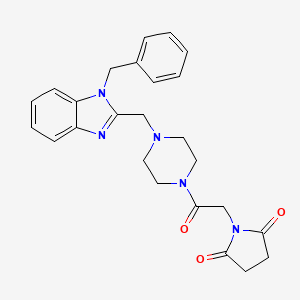 1-(2-(4-((1-benzyl-1H-benzo[d]imidazol-2-yl)methyl)piperazin-1-yl)-2-oxoethyl)pyrrolidine-2,5-dione