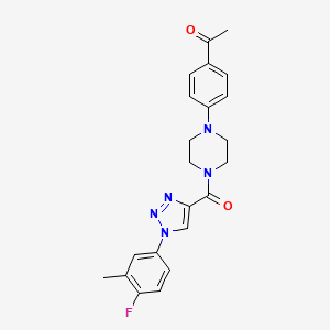 1-[4-(4-{[1-(4-fluoro-3-methylphenyl)-1H-1,2,3-triazol-4-yl]carbonyl}piperazin-1-yl)phenyl]ethanone