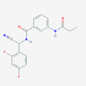 molecular formula C18H15F2N3O2 B3003844 N-[cyano(2,4-difluorophenyl)methyl]-3-propanamidobenzamide CAS No. 1355800-00-8