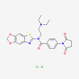 N-([1,3]dioxolo[4',5':4,5]benzo[1,2-d]thiazol-6-yl)-N-(2-(diethylamino)ethyl)-4-(2,5-dioxopyrrolidin-1-yl)benzamide hydrochloride