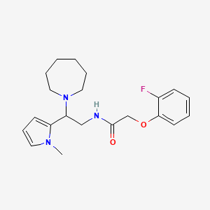 molecular formula C21H28FN3O2 B3003872 N-(2-(azepan-1-yl)-2-(1-methyl-1H-pyrrol-2-yl)ethyl)-2-(2-fluorophenoxy)acetamide CAS No. 1049441-31-7