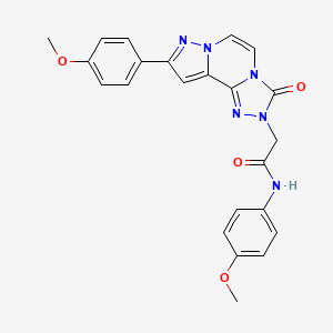 N-(4-methoxyphenyl)-2-[11-(4-methoxyphenyl)-5-oxo-3,4,6,9,10-pentazatricyclo[7.3.0.02,6]dodeca-1(12),2,7,10-tetraen-4-yl]acetamide