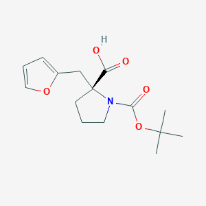 molecular formula C15H21NO5 B3004102 Boc-(R)-alpha-(2-furanylmethyl)-proline CAS No. 53267-93-9; 959582-72-0