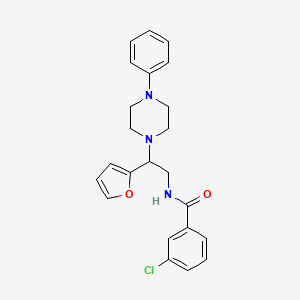 3-chloro-N-[2-(furan-2-yl)-2-(4-phenylpiperazin-1-yl)ethyl]benzamide