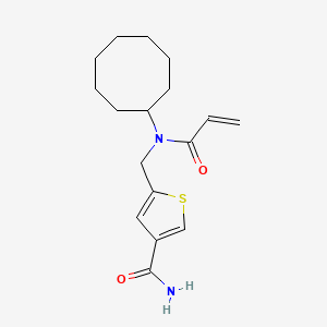 5-[[Cyclooctyl(prop-2-enoyl)amino]methyl]thiophene-3-carboxamide