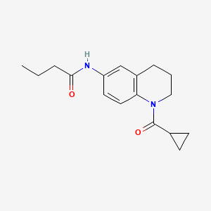 molecular formula C17H22N2O2 B3004220 N-(1-(cyclopropanecarbonyl)-1,2,3,4-tetrahydroquinolin-6-yl)butyramide CAS No. 941915-40-8