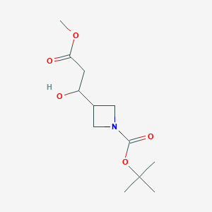 molecular formula C12H21NO5 B3004307 tert-Butyl 3-(1-hydroxy-3-methoxy-3-oxopropyl)azetidine-1-carboxylate CAS No. 1420981-43-6