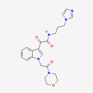 molecular formula C22H25N5O4 B3004436 N-[3-(1H-imidazol-1-yl)propyl]-2-{1-[2-(morpholin-4-yl)-2-oxoethyl]-1H-indol-3-yl}-2-oxoacetamide CAS No. 872856-83-2