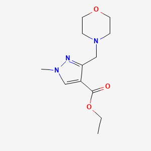 molecular formula C12H19N3O3 B3004461 ethyl 1-methyl-3-(morpholin-4-ylmethyl)-1H-pyrazole-4-carboxylate CAS No. 1975117-76-0