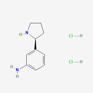 molecular formula C10H16Cl2N2 B3004465 3-[(2S)-pyrrolidin-2-yl]aniline;dihydrochloride CAS No. 2135344-99-7