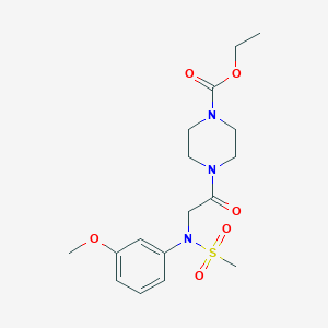 molecular formula C17H25N3O6S B300447 ethyl 4-{[3-methoxy(methylsulfonyl)anilino]acetyl}-1-piperazinecarboxylate 
