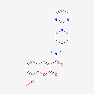 B3004503 8-methoxy-2-oxo-N-((1-(pyrimidin-2-yl)piperidin-4-yl)methyl)-2H-chromene-3-carboxamide CAS No. 1234827-99-6