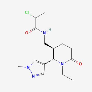 2-Chloro-N-[[(2S,3R)-1-ethyl-2-(1-methylpyrazol-4-yl)-6-oxopiperidin-3-yl]methyl]propanamide