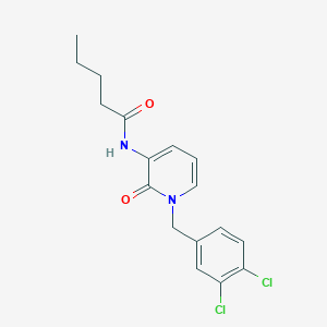 molecular formula C17H18Cl2N2O2 B3004515 N-[1-(3,4-dichlorobenzyl)-2-oxo-1,2-dihydro-3-pyridinyl]pentanamide CAS No. 400086-28-4