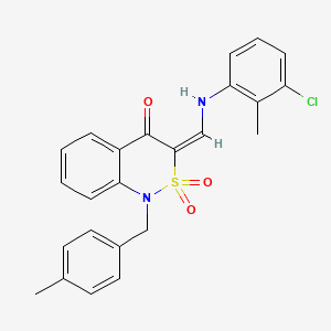 (3E)-3-{[(3-chloro-2-methylphenyl)amino]methylene}-1-(4-methylbenzyl)-1H-2,1-benzothiazin-4(3H)-one 2,2-dioxide