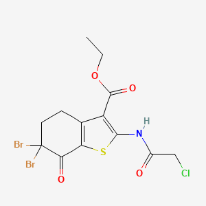 Ethyl 6,6-dibromo-2-[(chloroacetyl)amino]-7-oxo-4,5,6,7-tetrahydro-1-benzothiophene-3-carboxylate