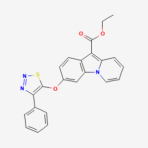 molecular formula C23H17N3O3S B3004525 Ethyl 3-[(4-phenyl-1,2,3-thiadiazol-5-yl)oxy]pyrido[1,2-a]indole-10-carboxylate CAS No. 478067-93-5