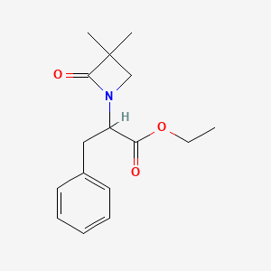 molecular formula C16H21NO3 B3004565 Ethyl 2-(3,3-dimethyl-2-oxo-1-azetanyl)-3-phenylpropanoate CAS No. 338415-02-4