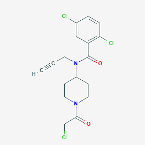 molecular formula C17H17Cl3N2O2 B3004578 2,5-Dichloro-N-[1-(2-chloroacetyl)piperidin-4-yl]-N-prop-2-ynylbenzamide CAS No. 2418671-30-2