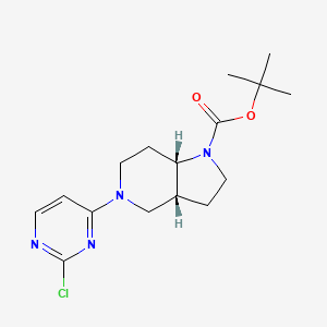 molecular formula C16H23ClN4O2 B3004664 Tert-butyl (3aR,7aS)-5-(2-chloropyrimidin-4-yl)-3,3a,4,6,7,7a-hexahydro-2H-pyrrolo[3,2-c]pyridine-1-carboxylate CAS No. 2378490-17-4