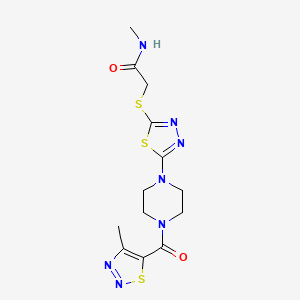 B3004684 N-methyl-2-((5-(4-(4-methyl-1,2,3-thiadiazole-5-carbonyl)piperazin-1-yl)-1,3,4-thiadiazol-2-yl)thio)acetamide CAS No. 1323551-05-8
