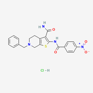 6-Benzyl-2-(4-nitrobenzamido)-4,5,6,7-tetrahydrothieno[2,3-c]pyridine-3-carboxamide hydrochloride