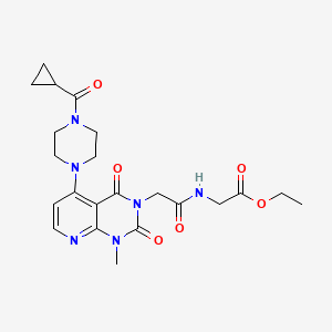 ethyl 2-(2-(5-(4-(cyclopropanecarbonyl)piperazin-1-yl)-1-methyl-2,4-dioxo-1,2-dihydropyrido[2,3-d]pyrimidin-3(4H)-yl)acetamido)acetate
