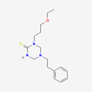 molecular formula C16H25N3OS B3004781 1-(3-Ethoxypropyl)-5-phenethyl-1,3,5-triazinane-2-thione CAS No. 685130-89-6