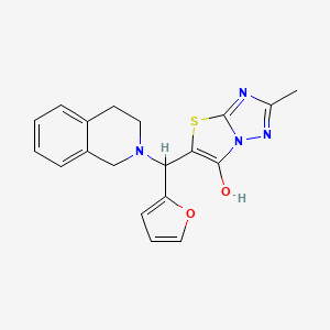 molecular formula C19H18N4O2S B3004815 5-[(furan-2-yl)(1,2,3,4-tetrahydroisoquinolin-2-yl)methyl]-2-methyl-[1,2,4]triazolo[3,2-b][1,3]thiazol-6-ol CAS No. 851970-12-2
