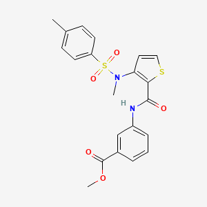 molecular formula C21H20N2O5S2 B3004817 methyl 3-[3-(N-methyl4-methylbenzenesulfonamido)thiophene-2-amido]benzoate CAS No. 1116017-55-0